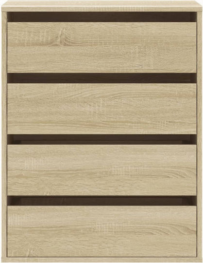 Wooden Chest of Drawers with 4 Drawers Sonoma 60x41x76cm