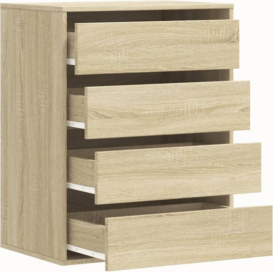Wooden Chest of Drawers with 4 Drawers Sonoma 60x41x76cm