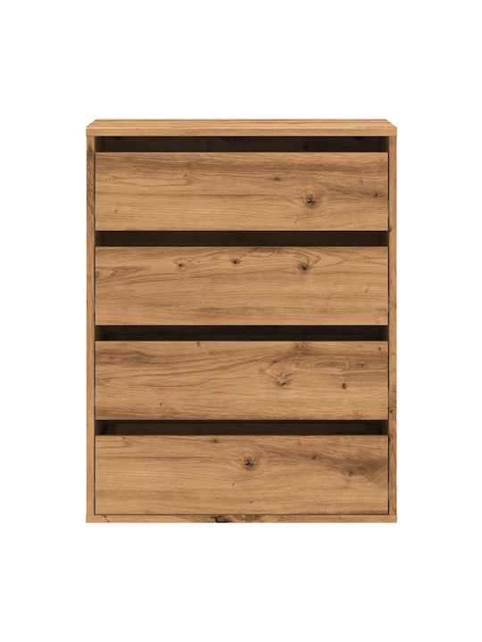 Συρταριέρα Κρεβατοκάμαρας mit 4 Schubladen Coffee 60x41x76cm