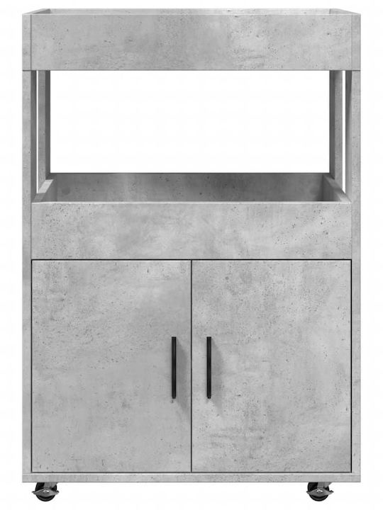 vidaXL Επιδαπέδια Κάβα Ποτών με Ρόδες Γκρι 60x39.5x89εκ.