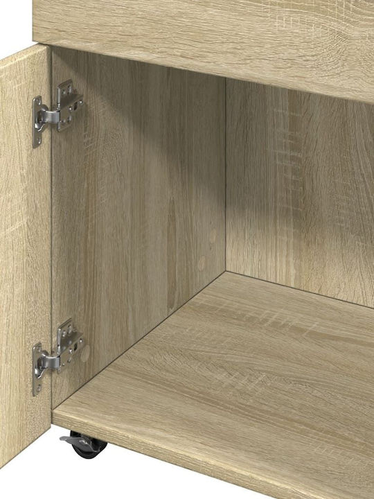 vidaXL Επιδαπέδια Κάβα Ποτών με Ρόδες Καφέ 50x41x89εκ.