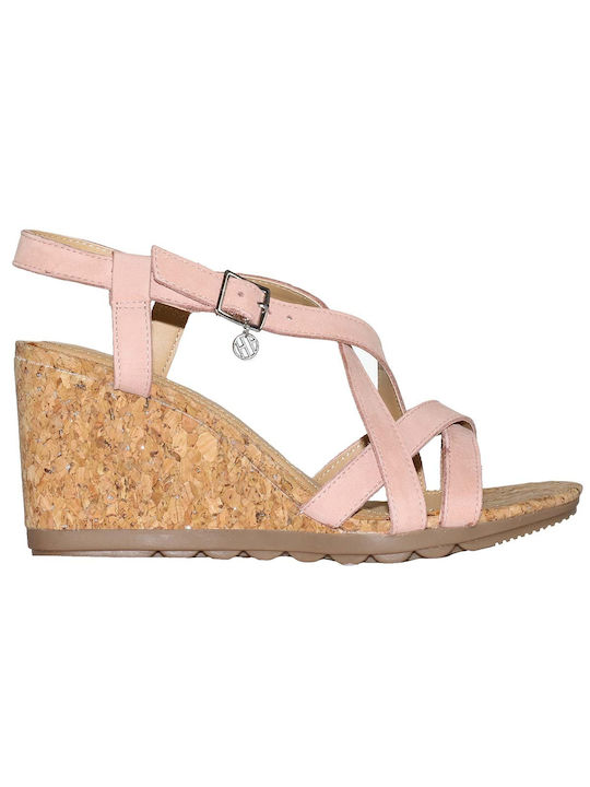 Hush Puppies Anatomic Women's Leather Ankle Strap Platforms Pink