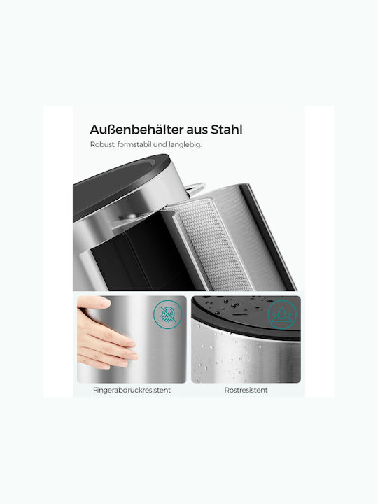 Songmics Metallic Bathroom Basket Soft Close 3lt Silver