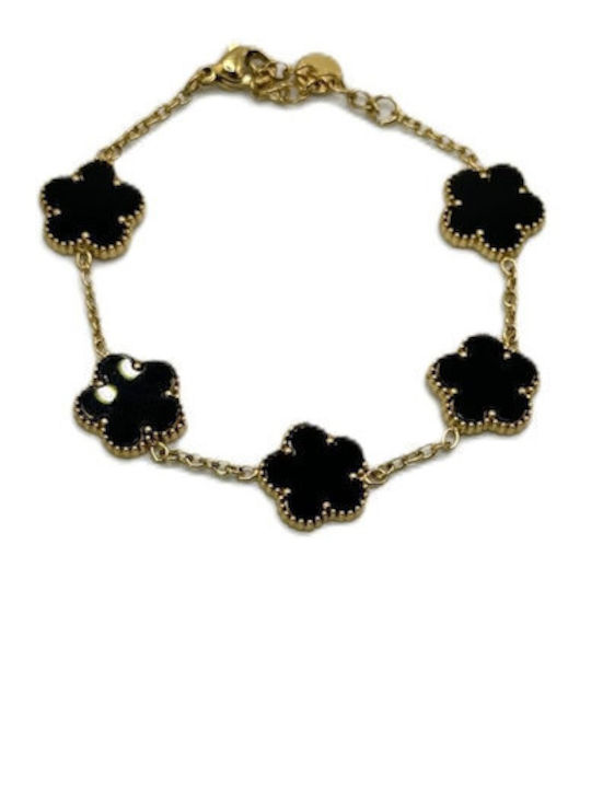 Stainless Steel & Filigree Flower Bracelet