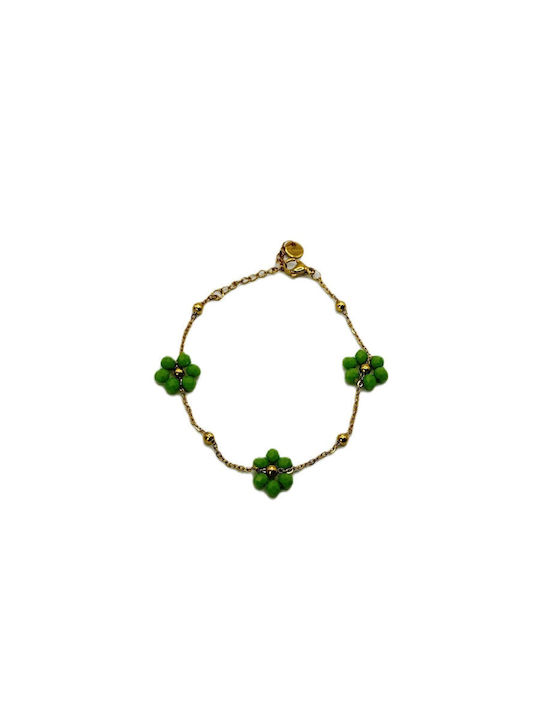 Bracelet Green Pearl Beads