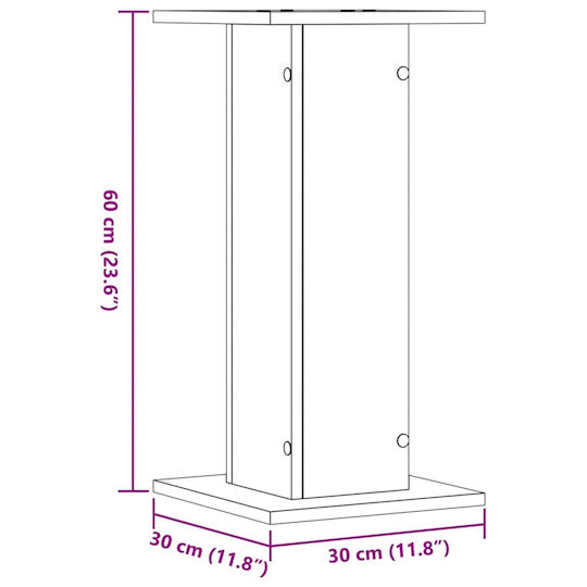 vidaXL Βάση Ηχείων PA ύψους 30-30cm σε Λευκό Χρώμα
