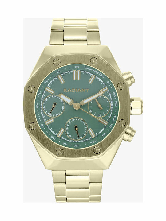 Radiant Men's Watch 44mm Battery with Gold Metal Bracelet