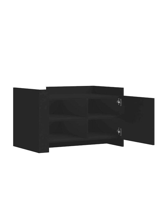 Rectangular Central Wooden Coffee Table Black M80xW50xH50cm
