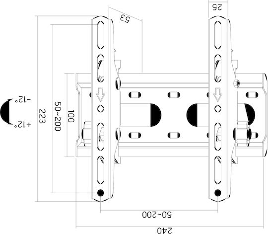 DM Pro DM-2343T Wall TV Mount up to 43" and 45kg Black