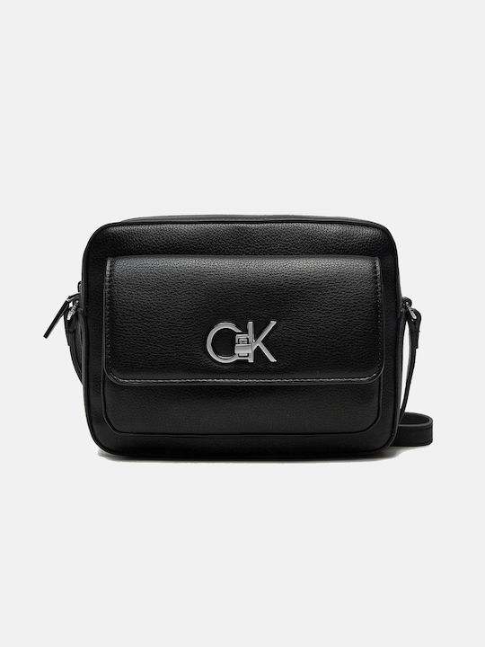 Calvin Klein Re-lock Camera Γυναικεία Τσάντα Χιαστί Μαύρη