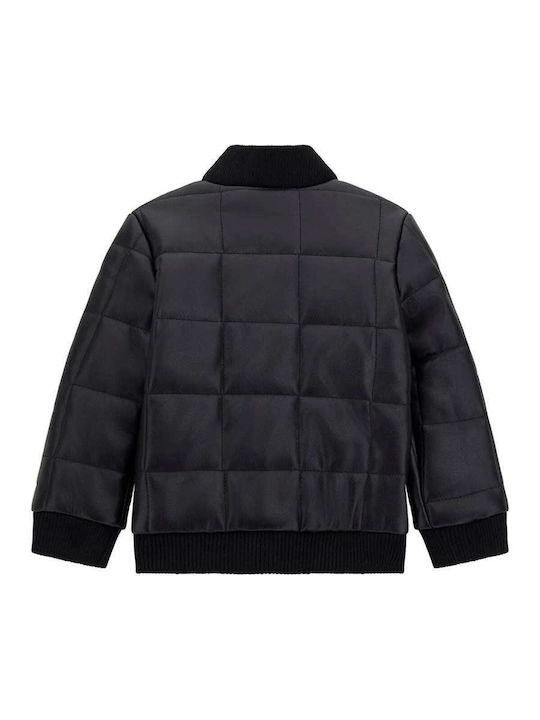 Kids Leather Short Coat Jblk Jet Black
