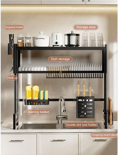 ForHome Metallisches Schwarz Spülbeckenablauf 85x30x30cm