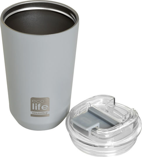 Ecolife Glass Thermos Stainless Steel BPA Free 360ml Pure Grey