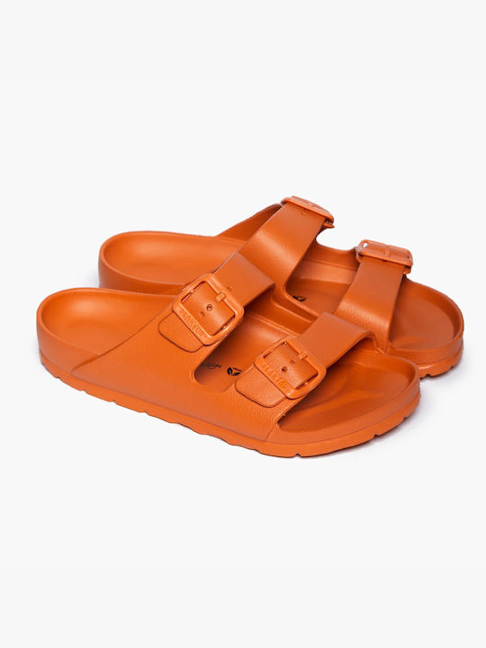 Plakton Damen Flache Sandalen in Orange Farbe