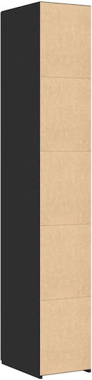 Bibliothek Black Velvet-Black Metal 30x42.5x185cm