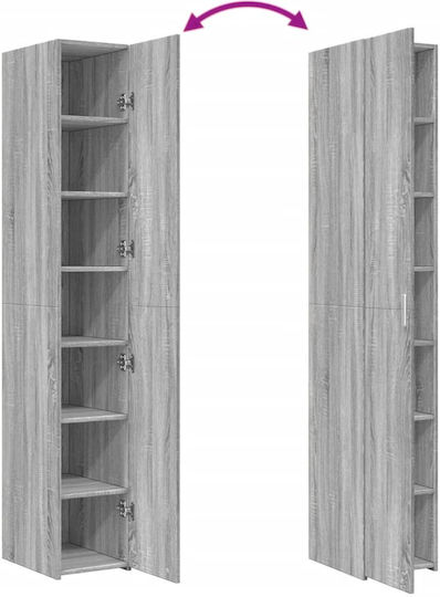 Bücherregal Grau Sonoma 30x42.5x185cm