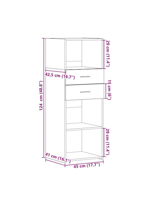 Βιβλιοθήκη Καφέ 45x42.5x124εκ.