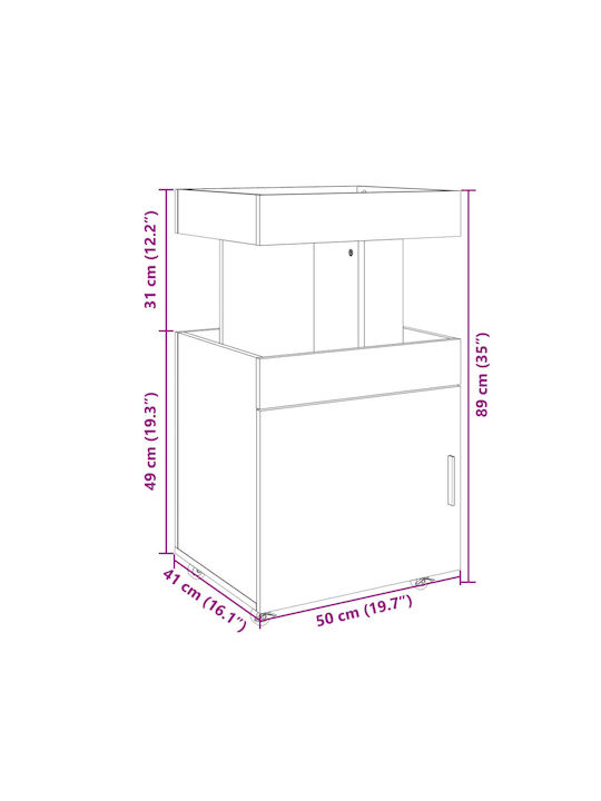 vidaXL Επιδαπέδια Κάβα Ποτών με Ρόδες Καφέ 50x41x89εκ.