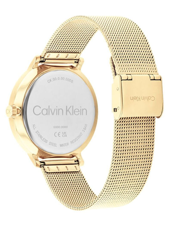 Calvin Klein Γυναικείο Ρολόι 30mm Μπαταρίας με Χρυσό Μεταλλικό Μπρασελέ