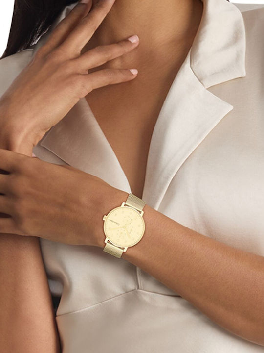 Calvin Klein Γυναικείο Ρολόι 30mm Μπαταρίας με Χρυσό Μεταλλικό Μπρασελέ