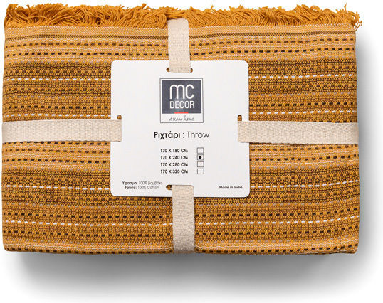 Mc Decor 33001 Ριχτάρι Τριθέσιου Καναπέ 170x280εκ. Κίτρινο