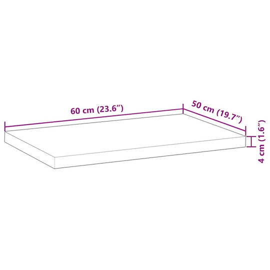 vidaXL Waschtisch ohne Waschbecken L60xB50xH4cm Coffee