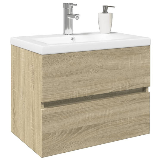 vidaXL Countertop with Sink L60xW45xH38.5cm Coffee