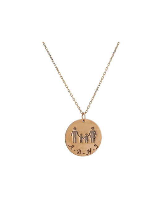 Goldsmith Necklace Family from Pink Gold Plated Silver