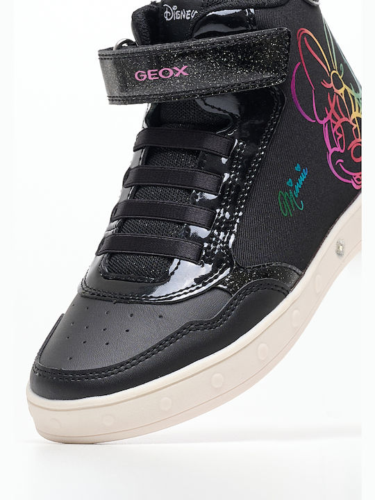 Geox Παιδικά Sneakers High Ανατομικά Μαύρα