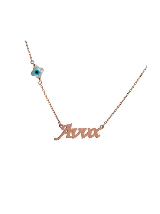 Goldsmith Necklace Name from Pink Gold Plated Silver