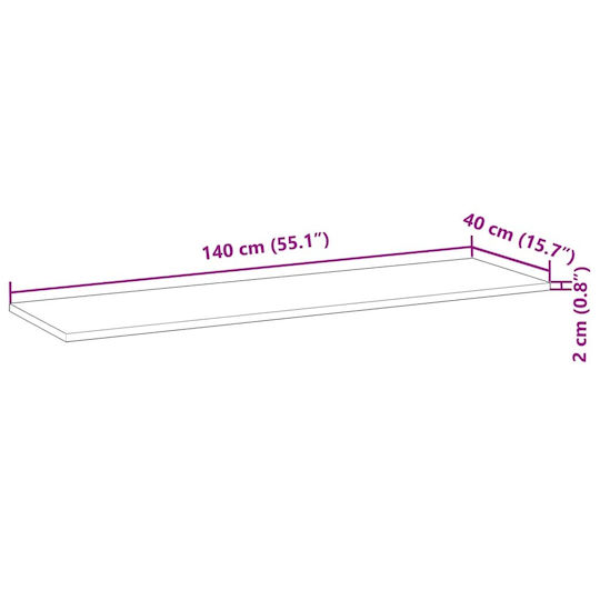 vidaXL Πάγκος χωρίς Νιπτήρα Μ140xΒ40xΥ2cm Καφέ