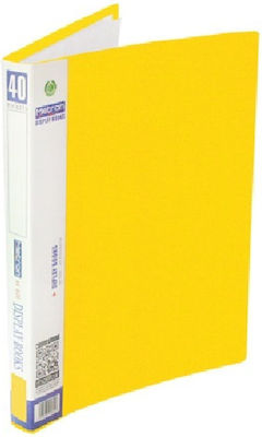 Metron Clipboard Flexible with 40 plastic sleeves Slides for Paper A4 Yellow 1pcs