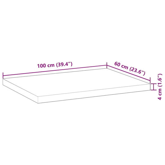 vidaXL Countertop without Sink L100xW60xH4cm Coffee