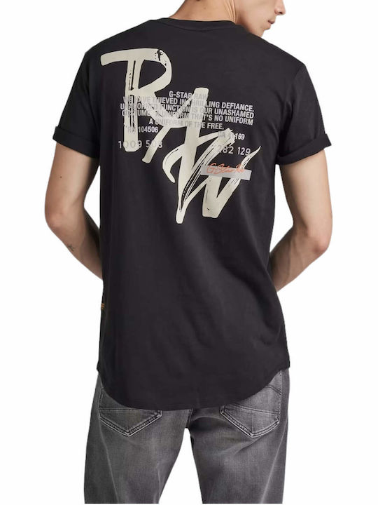 G-Star Raw Back T-shirt Bărbătesc cu Mânecă Scurtă BLACK