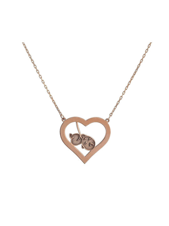 Goldsmith Necklace with design Heart from Gold Plated Silver