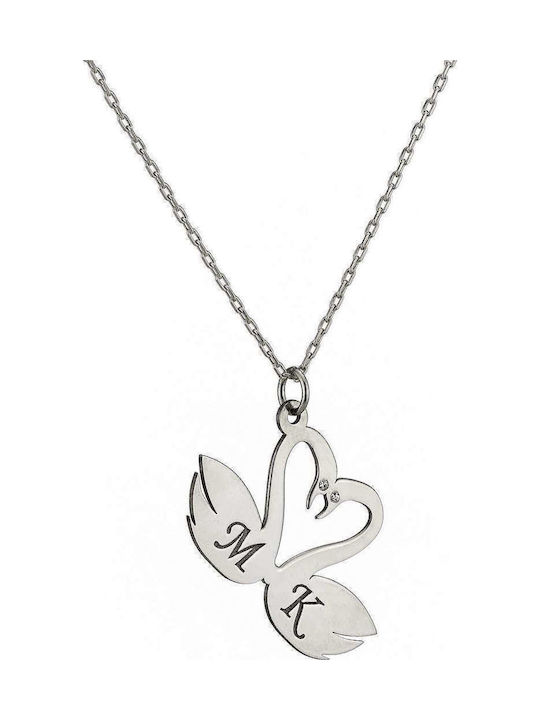 Goldsmith Charm Schwan aus Silber mit Zirkon