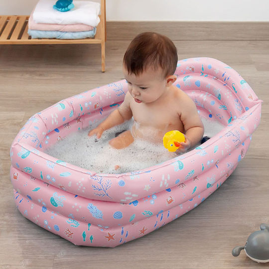 Kiokids Сгъваема Бебешка Баня За Бебе Розов Дъно