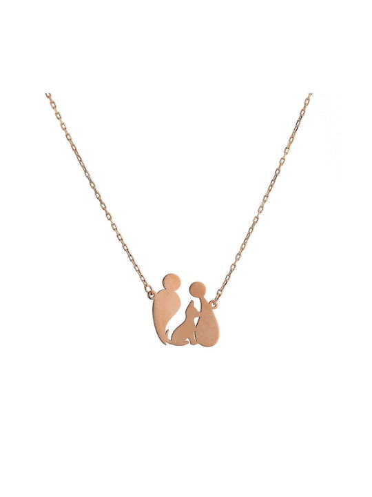 Goldsmith Necklace Family from Pink Gold Plated Silver