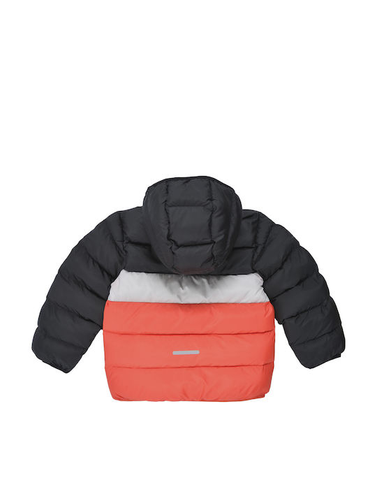 Down Kids Sports Jacket with Hood Black