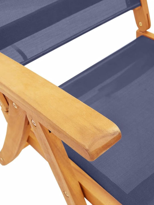 Garden & Outdoor Furniture Sets Dining Room Set 5 Pieces Blue with Umbrella Holder