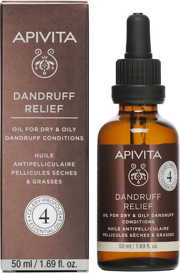 Apivita Dandruff Relief Ulei de păr uscat pentru Hidratare împotriva Mătreții 50ml
