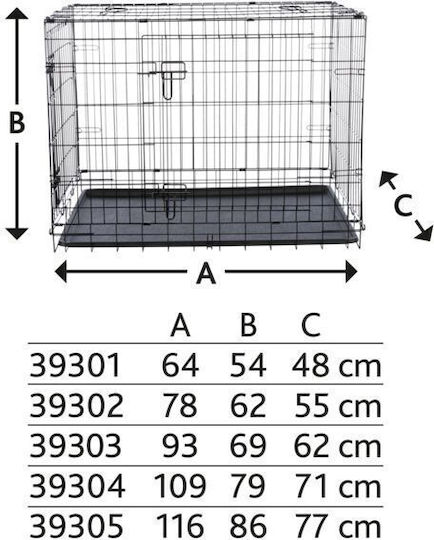 Trixie Kennel Käfig für Drahtkäfig für Hunde mit 2 Türen 64x54x48cm