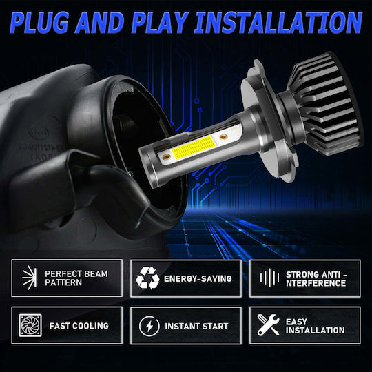 Lămpi Autoturismului H7 LED 6000K Alb rece 9-32V 100W 2buc