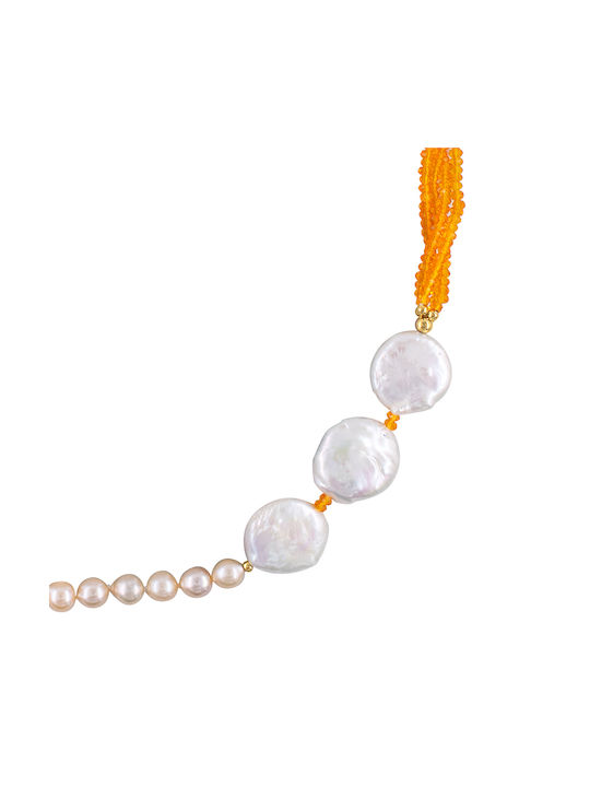 Necklace 14K Gold Clasp White Pearls Salomite F125531p