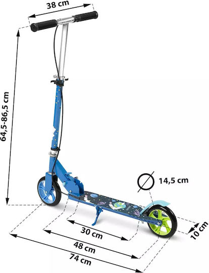 Ricokids Kids Scooter Foldable Kodi 2-Wheel for 3+ Years Old Blue
