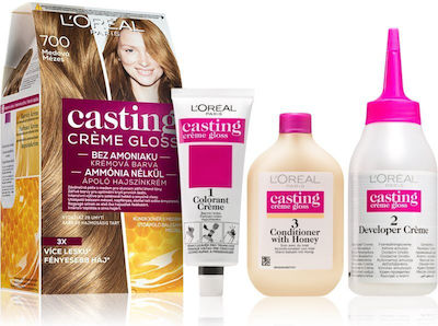 L'Oreal Paris Casting Creme Gloss Set Hair Dye no Ammonia 700 Honey 48ml