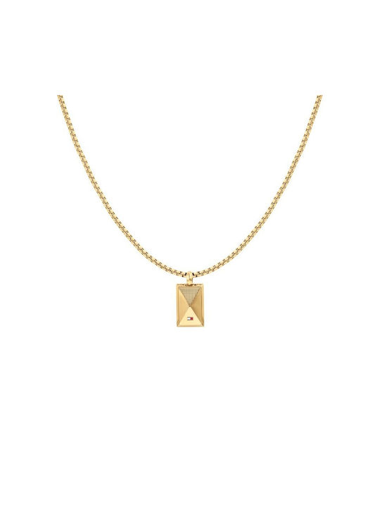 Tommy Hilfiger Necklace ID Card from Gold Plated Steel