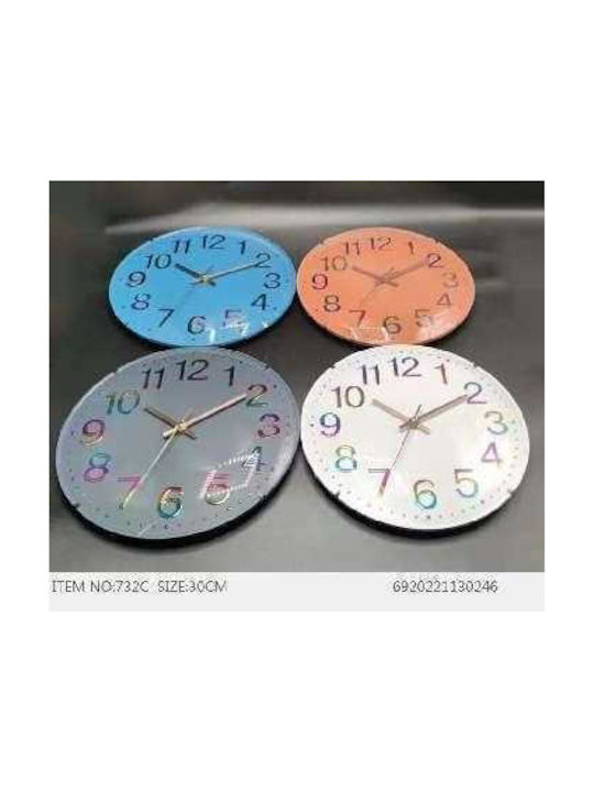 Wall Clock Plastic Gray 30x3.5cm