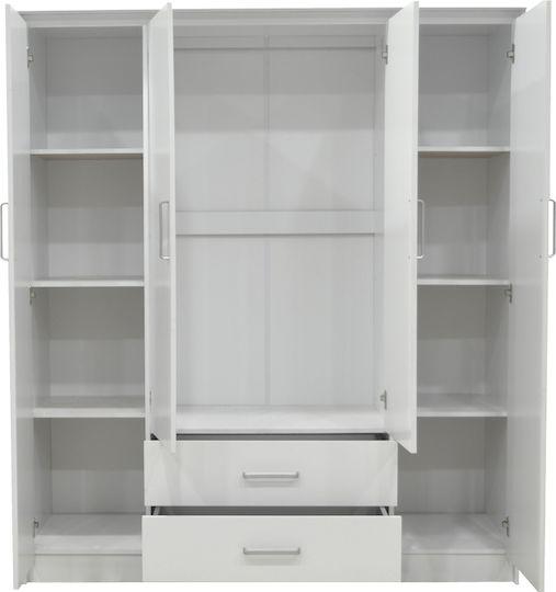 Four Door Wardrobe Sliding Olympus 159x57x183cm