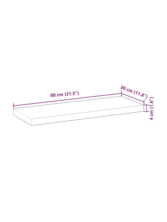 vidaXL Rechteckig Bücherregal aus Massivholz Acacia 80x30x4cm 3279451 1Stück